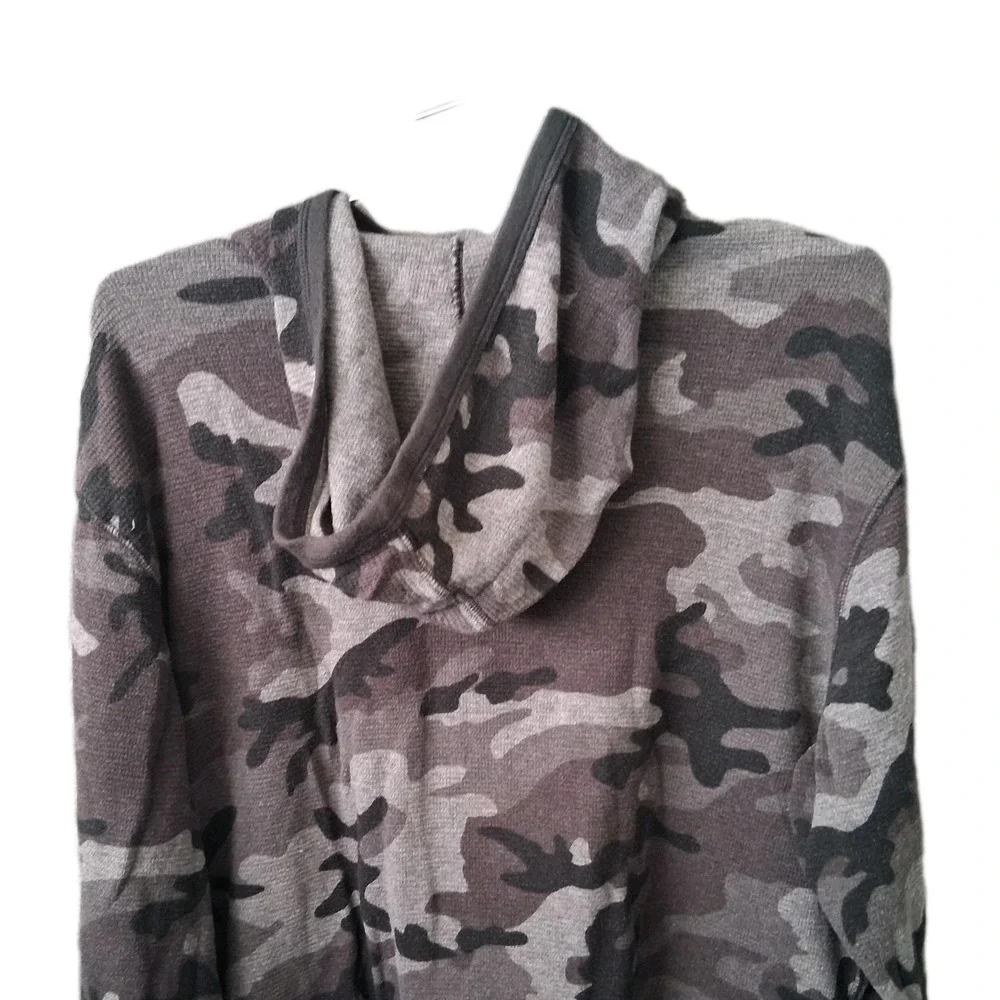Polo Ralph Lauren Camo 1/4 Zip Hoodie Men's Large Black Blue Pullover